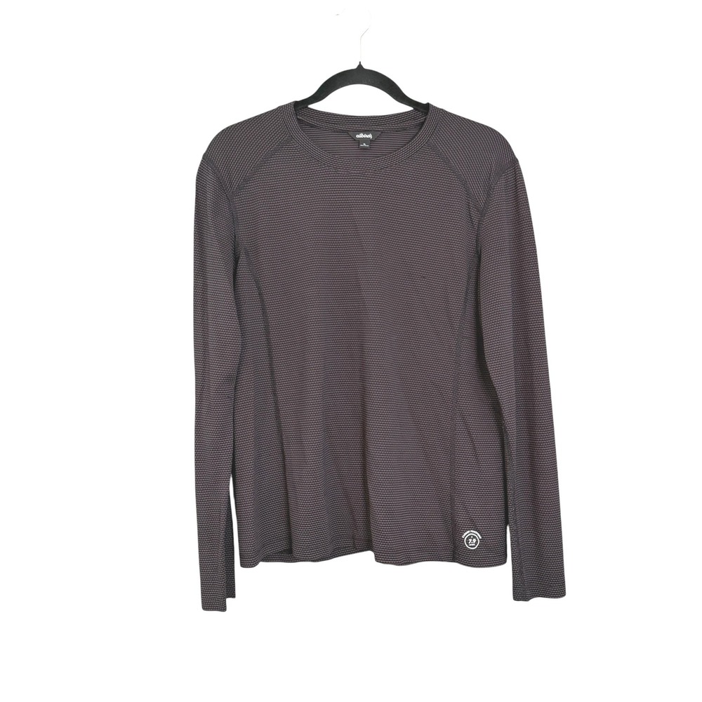 Allbirds Natural Run Long Sleeve T-Shirt XL Black Brown Mesh Merino Wool Blend